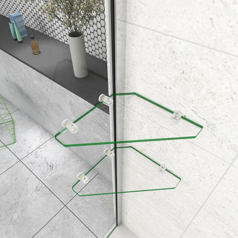 Walk In Parete Doccia 80-120cm Paretina Mobile 30/40cm Vetro Temperato 8mm Anticalcare 2 Ripiani Barra Stabilizzatrice da 140cm tagliabile - Image 8