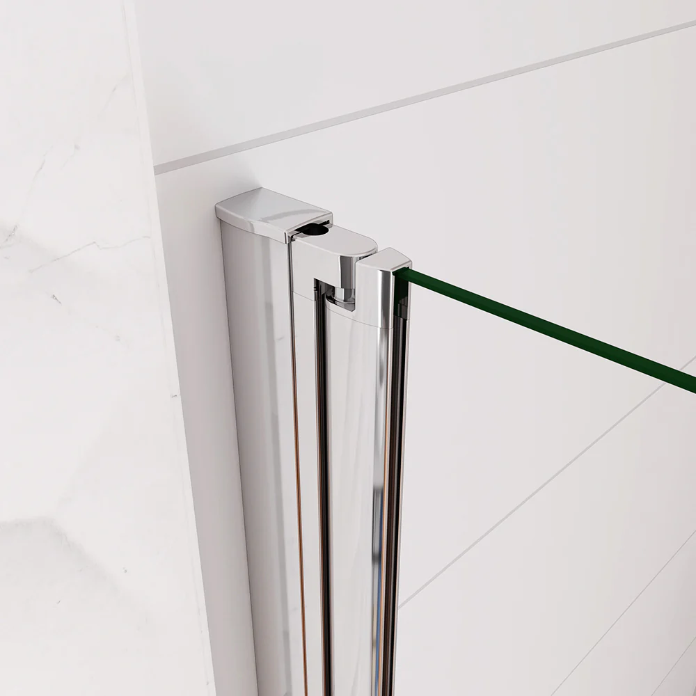 WALK IN Parete Doccia Movibile Girevole Verso Interno e Esterno in Vetro 6mm  Temperato Anticalcare Fascia Satinata Opaca Telaio Cromato Lucido - Image 7